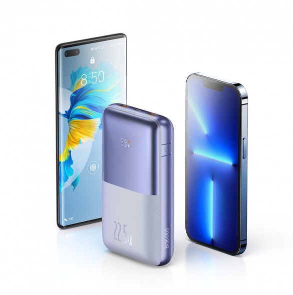 Powerbank Baseus Bipow Pro 20000mAh 22,5W lila med USB Typ A - USB Typ C 3A 0,3m kabel (PPBD030005)