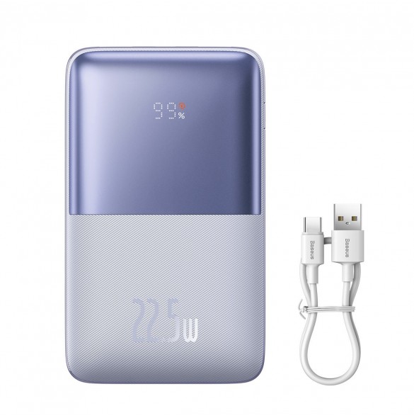 Powerbank Baseus Bipow Pro 20000mAh 22,5W lila med USB Typ A - USB Typ C 3A 0,3m kabel (PPBD030005)