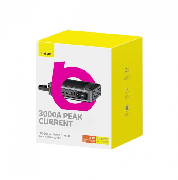 Powerbank Jump Starter 3000A Baseus Super Energy Ultra - svart