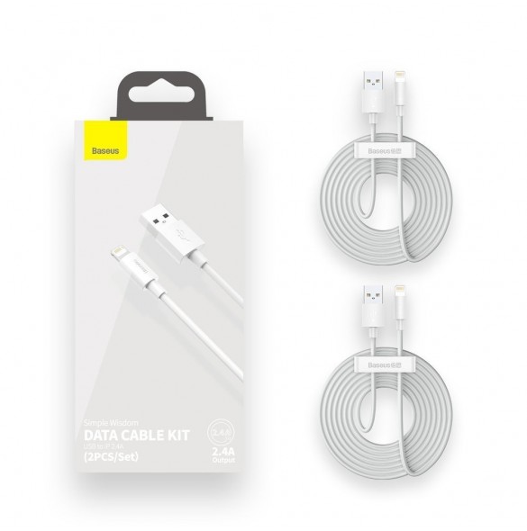 Baseus 2x USB-kabel - Blixtsnabb laddning Power Delivery 1,5 m vit (TZCALZJ-02)