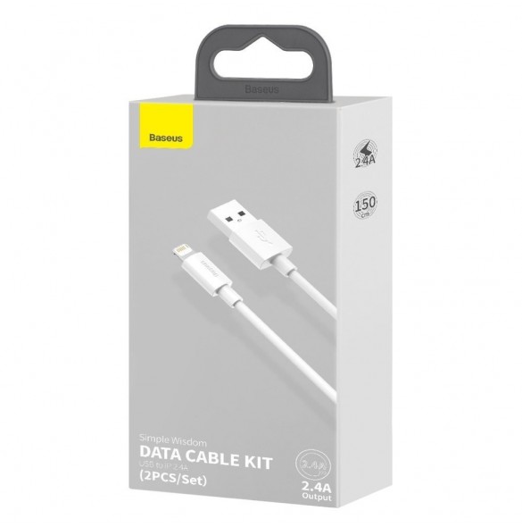 Baseus 2x USB-kabel - Blixtsnabb laddning Power Delivery 1,5 m vit (TZCALZJ-02)