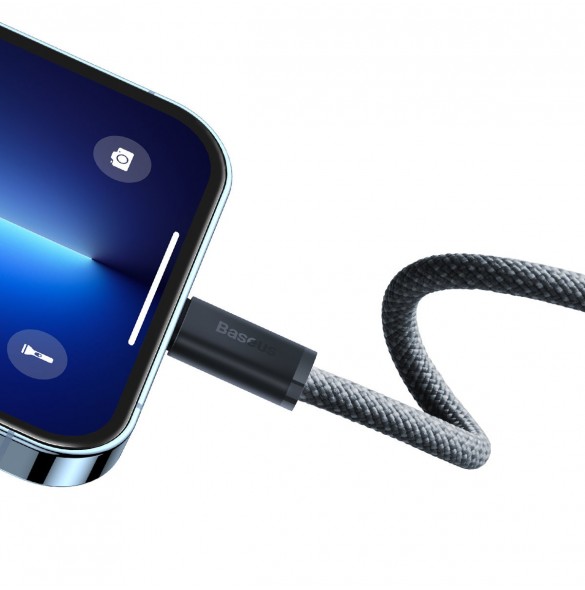 Baseus-kabel för iPhone USB Typ C - Lightning 2m, Strömförsörjning 20W grå (CALD000116)