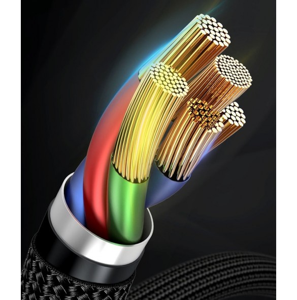Baseus Cafule Kabel slitstark nylonkabel USB Typ C PD / Lightning 18W QC3.0 1m svart-grå (CATLKLF-G1)