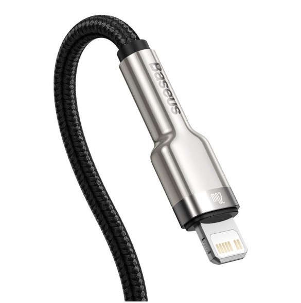 Baseus Cafule Metal Datakabel USB Typ C - Lightning 20 W Strömförsörjning 1 m svart (CATLJK-A01)