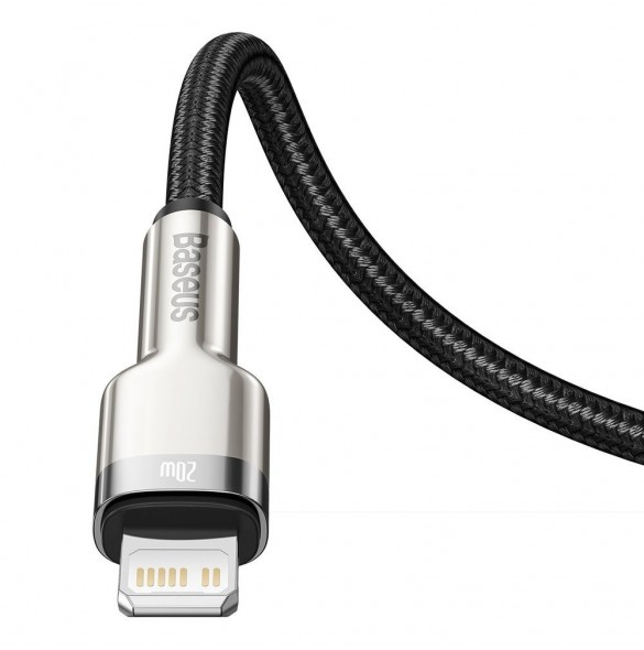 Baseus Cafule Metal Datakabel USB Typ C - Lightning 20 W Strömförsörjning 1 m svart (CATLJK-A01)