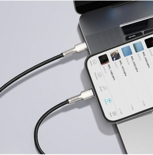 Baseus Cafule Metal Datakabel USB Typ C - Lightning 20 W Strömförsörjning 1 m svart (CATLJK-A01)