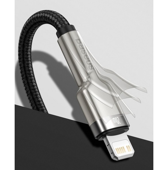 Baseus Cafule Metal Datakabel USB Typ C - Lightning 20 W Strömförsörjning 1 m svart (CATLJK-A01)