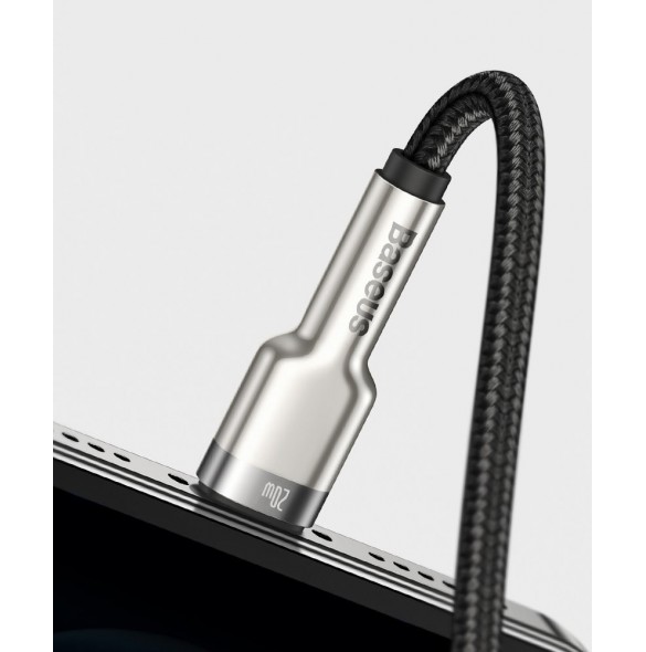 Baseus Cafule Metal Datakabel USB Typ C - Lightning 20 W Strömförsörjning 1 m svart (CATLJK-A01)
