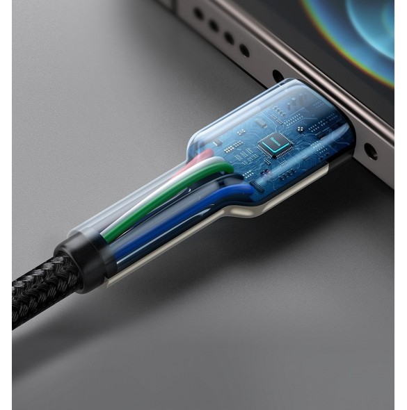 Baseus Cafule Metal Datakabel USB Typ C - Lightning 20 W Strömförsörjning 1 m svart (CATLJK-A01)