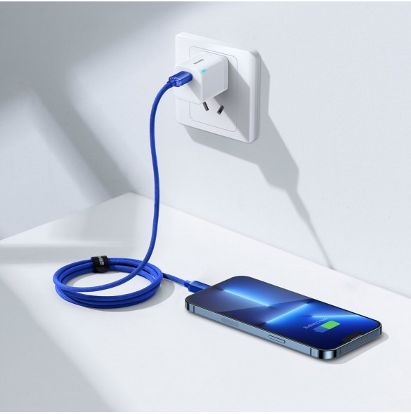 Baseus Crystal Shine Series-kabel USB-kabel för snabb laddning och dataöverföring USB Typ C - Lightning 20W 1,2m blå (CAJY000203