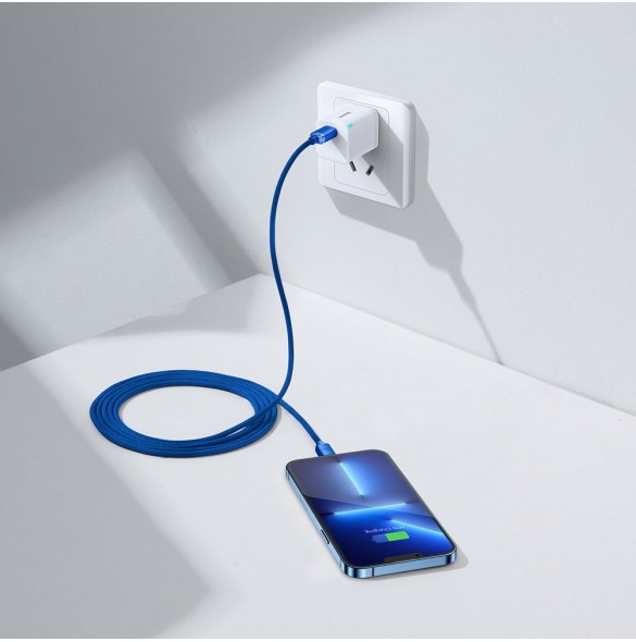 Baseus Crystal Shine Series-kabel USB-kabel för snabb laddning och dataöverföring USB Typ C - Lightning 20W 2m blå (CAJY000303)