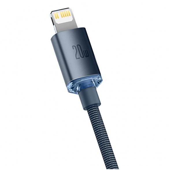 Baseus crystal shine serie snabbladdningsdatakabel USB typ C till Lightning 20W 1,2m svart (CAJY000201)
