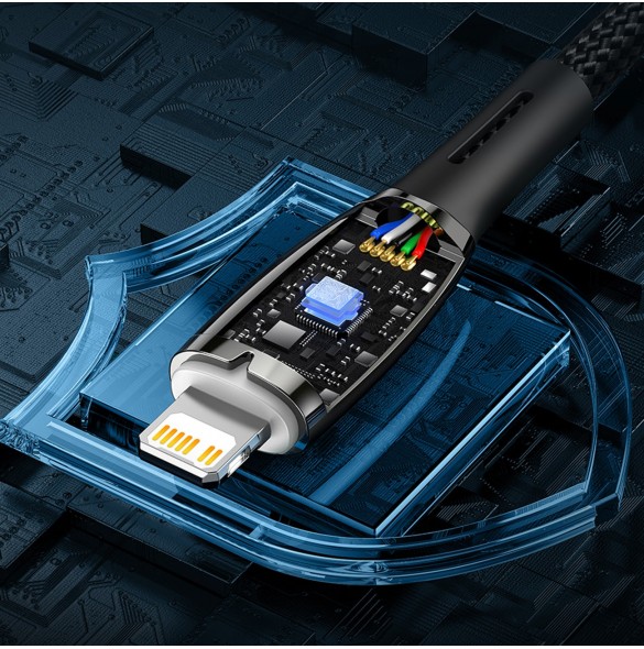 Baseus Glimmer Series-kabel med snabbladdning USB-C - Lightning 480Mb/s PD 20W 1m vit