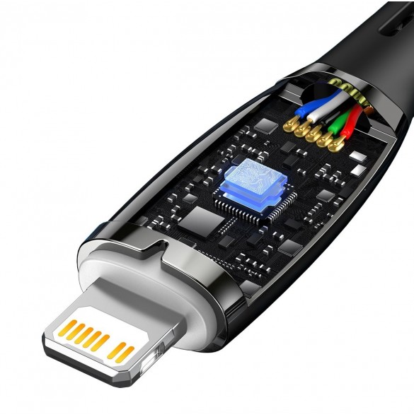 Baseus Glimmer Series snabbladdningskabel USB-C - Lightning 480Mb/s PD 20W 2m svart