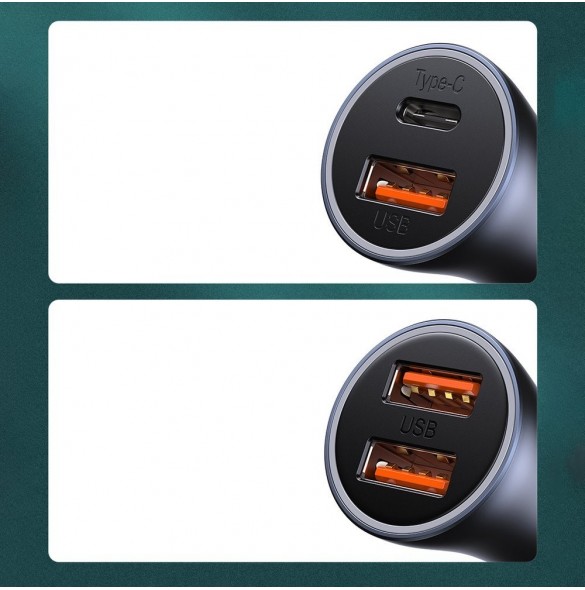 Baseus Golden Contactor Pro snabb billaddare USB Typ C / USB 40 W Strömförsörjning 3.0 Snabbladdning 4+ SCP FCP AFC + USB Typ C