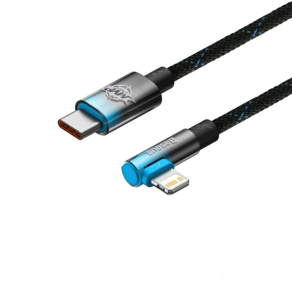 Baseus MVP 2 Vinklad armbågskabel Strömförsörjningskabel med sida USB Typ C / Lightning-kontakt 1m 20W blå (CAVP000221)