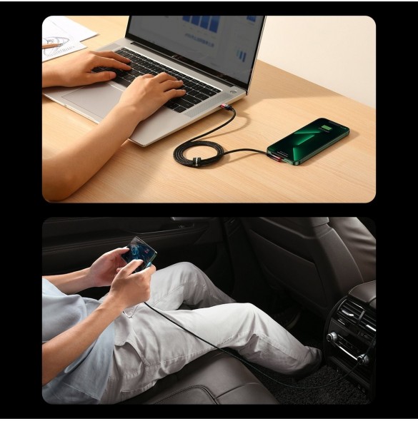 Baseus MVP 2 armbåge rätvinkel strömförsörjningskabel med sido-USB Typ C / Lightning 1m 20W Röd (CAVP000220)