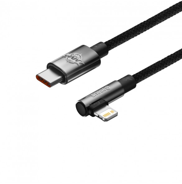 Baseus MVP 2 Armbåge rätvinkel strömförsörjningskabel med sido-USB Typ C / Lightning-kontakt 2m 20W svart (CAVP000301)