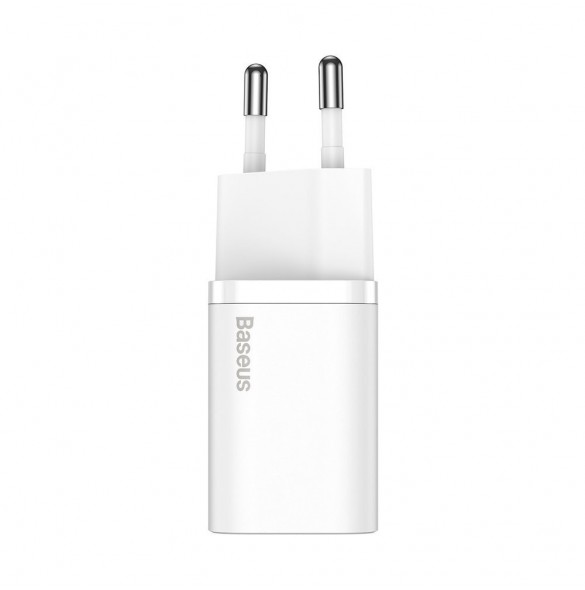 Baseus Super Si 1C snabbladdare USB Typ C 20W Strömförsörjning + USB Typ C - Lightning-kabel 1m vit (TZCCSUP-B02)