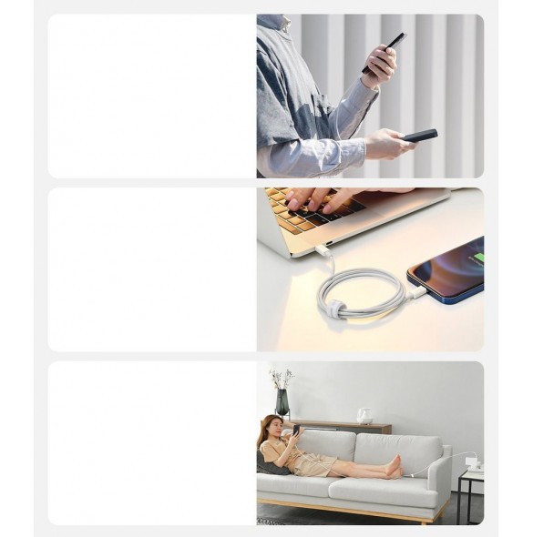 Baseus Superior-kabel USB Typ C - Lightning Power Delivery 20 W 1 m Vit (CATLYS-A02)
