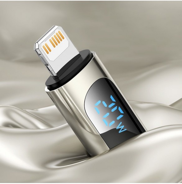 Baseus USB Typ C - Lightning 20W snabbladdningsdatakabel Strömförsörjning med skärmeffektmätare 2m svart (CATLSK-A01)