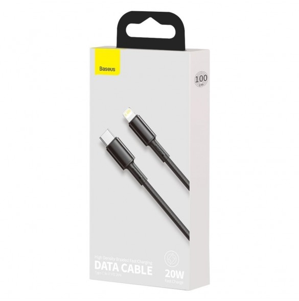 Baseus USB Typ C - Blixtkabel snabbladdning Strömförsörjning 20 W 1 m svart (CATLGD-01)