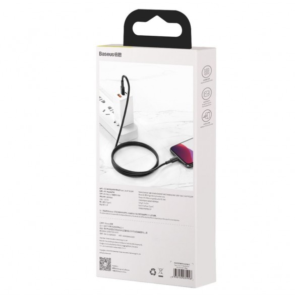 Baseus USB Typ C - Blixtkabel snabbladdning Strömförsörjning 20 W 1 m svart (CATLGD-01)