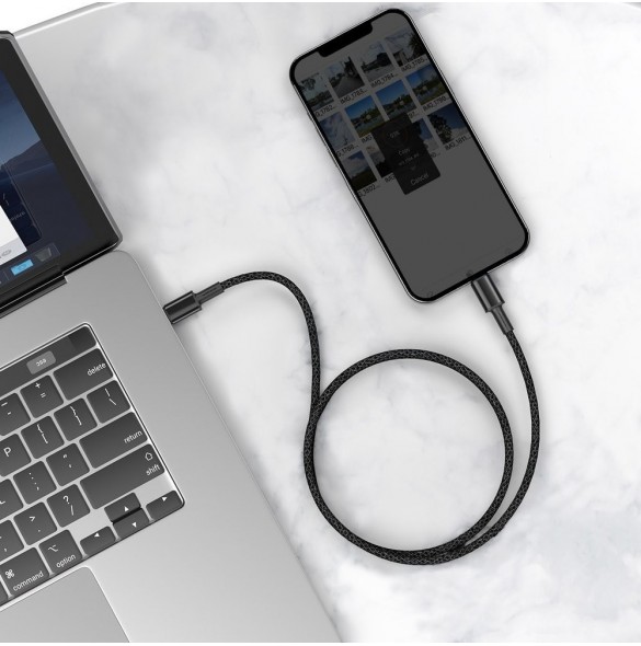 Baseus USB Typ C - Blixtkabel snabbladdning Strömförsörjning 20 W 1 m svart (CATLGD-01)
