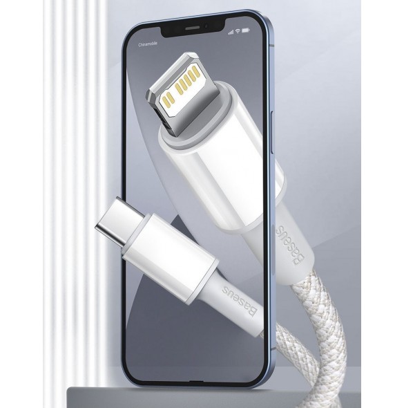 Baseus USB Type C-kabel - Blixtsnabb laddningseffekt 20 W 1 m vit (CATLGD-02)