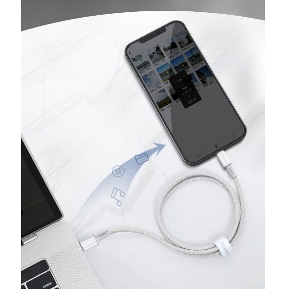 Baseus USB Type C-kabel - Blixtsnabb laddningseffekt 20 W 1 m vit (CATLGD-02)