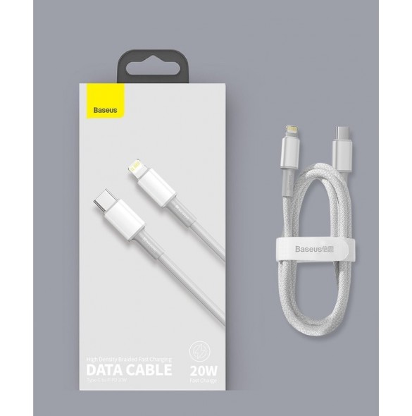 Baseus USB Type C-kabel - Blixtsnabb laddningseffekt 20 W 1 m vit (CATLGD-02)