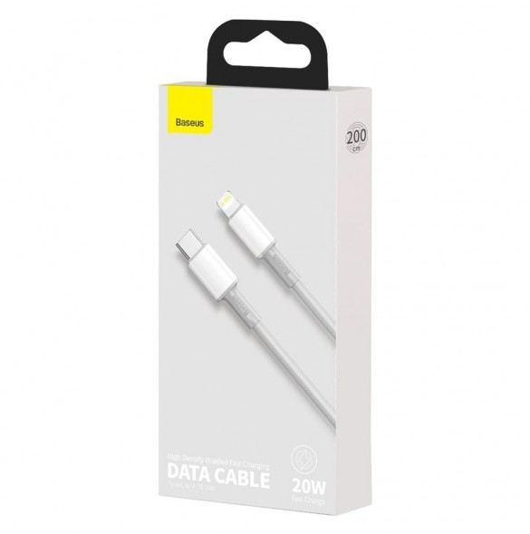 Baseus USB Type C-kabel - Blixtsnabb laddningseffekt 20 W 2 m vit (CATLGD-A02)