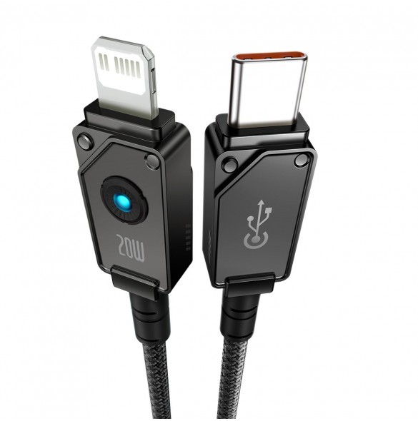 USB C-kabel - Lightning Baseus Unbreakable 20W 480Mbps 2m - svart