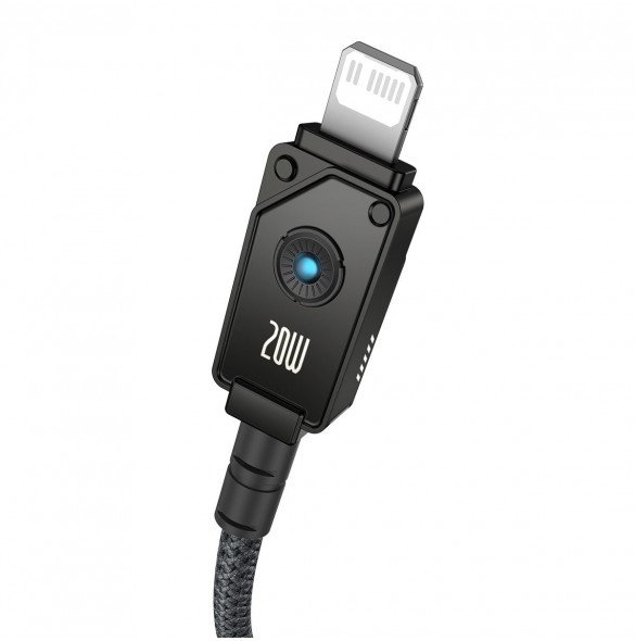 USB C-kabel - Lightning Baseus Unbreakable 20W 480Mbps 2m - svart