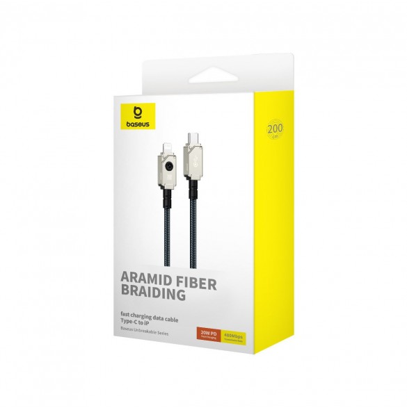 USB C-kabel - Lightning Baseus Unbreakable 20W 480Mbps 2m - vit