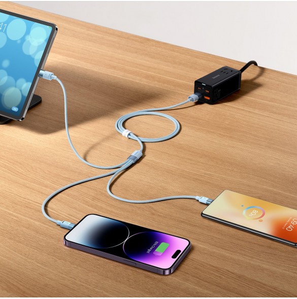 3in1 USB - micro USB / Lightning / USB C 3.5A 1.2m kabel Baseus StarSpeed - svart