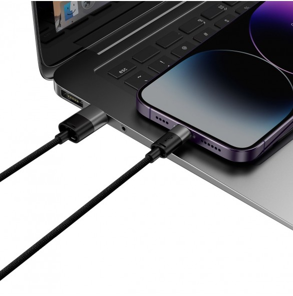 3in1 USB - micro USB / Lightning / USB C 3.5A 1.2m kabel Baseus StarSpeed - svart