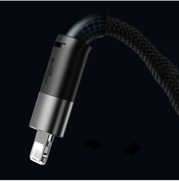 3in1 USB - micro USB / Lightning / USB C 3.5A 1.2m kabel Baseus StarSpeed - svart
