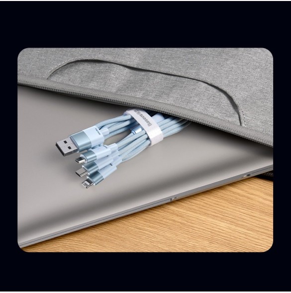 3in1 USB - micro USB / Lightning / USB C 3.5A 1.2m kabel Baseus StarSpeed - svart