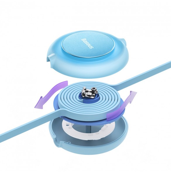 Baseus Bright Mirror 2 3-i-1 USB Typ A-kabel - micro USB + Lightning + USB Typ C 3.5A 1.1m blå (CAMJ010017)