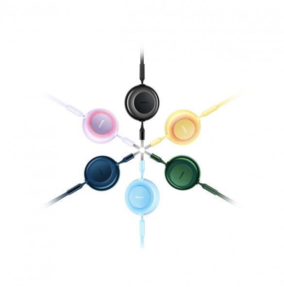 Baseus Bright Mirror 2 3-i-1 USB Typ A-kabel - micro USB + Lightning + USB Typ C 3.5A 1.1m blå (CAMJ010017)