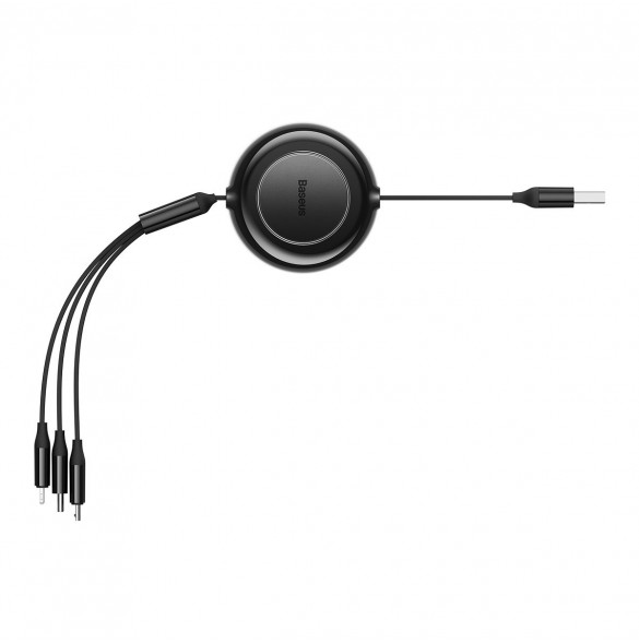Baseus Bright Mirror 2-kabel 3-i-1-kabel USB Typ A - micro USB + Lightning + USB Typ C 3.5A 1.1m svart (CAMJ010001)