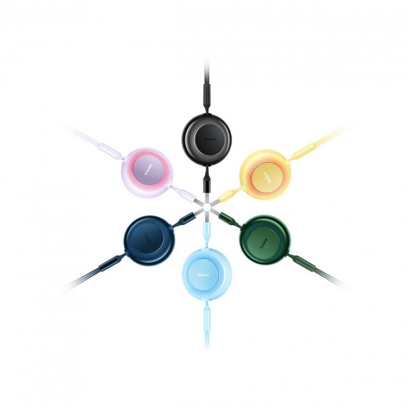 Baseus Bright Mirror 2-kabel 3-i-1-kabel USB Typ A - micro USB + Lightning + USB Typ C 3.5A 1.1m svart (CAMJ010001)