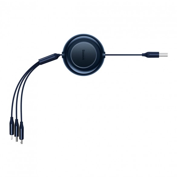 Baseus Bright Mirror 2-kabel 3-i-1-kabel USB Typ A - micro USB + Lightning + USB Typ C 3.5A 1.1m blå (CAMJ010003)