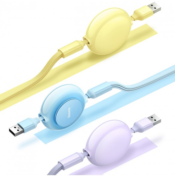 Baseus Bright Mirror 2-kabel 3-i-1-kabel USB Typ A - micro USB + Lightning + USB Typ C 3.5A 1.1m blå (CAMJ010003)