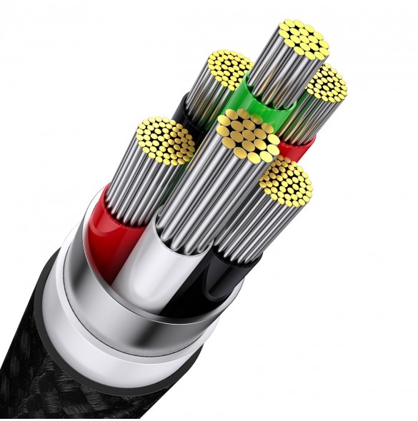 Baseus Flash Series II-kabel USB - USB Typ C / Lightning / micro USB 100 W 1,2 m svart (CASS030001)