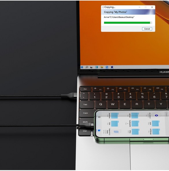 Baseus Flash Series II-kabel USB - USB Typ C / Lightning / micro USB 100 W 1,2 m svart (CASS030001)