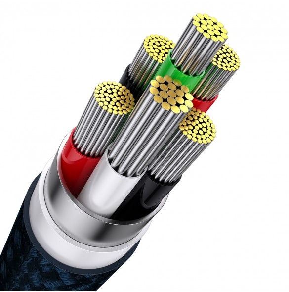Baseus Flash Series II-kabel USB - USB Typ C / Lightning / micro USB 100 W 1,2 m blå (CASS030003)