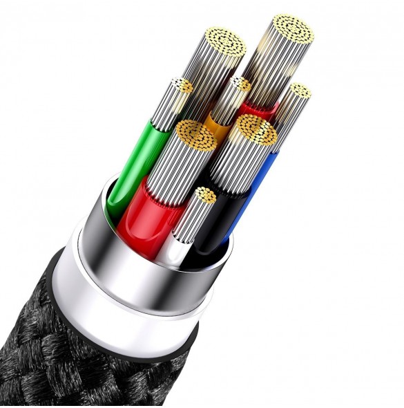 Baseus Flash Series II-kabel USB Typ C - USB Typ C / Lightning / micro USB 100 W 1,5 m svart (CASS030201)