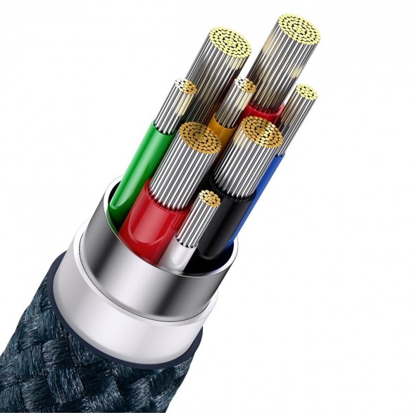 Baseus Flash Series II-kabel USB Typ C / USB Typ A - USB Typ C / Lightning / micro USB 100 W 1,5 m blå (CASS030203)